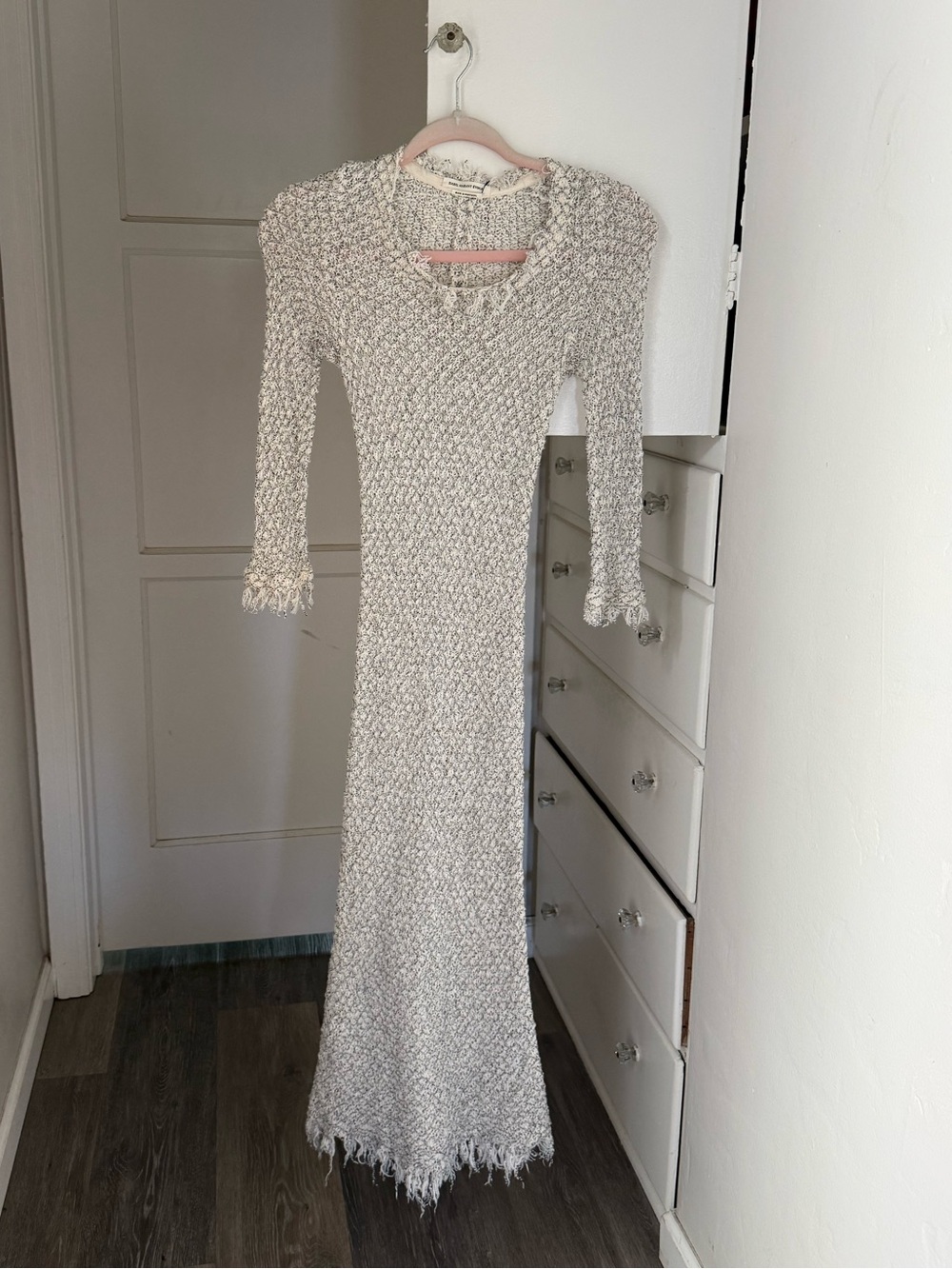 Isabel Marant Cream Knit Long Sleeve Maxi Dress
